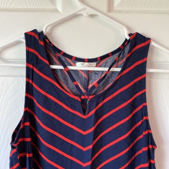 Maurice’s Dress Womens Size Small Sleeveless Navy And Red Striped Summer - Picture 3 of 12